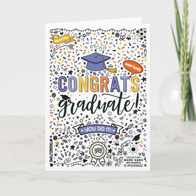 Tarjeta de graduación imprimible | Graduado de fel (Anverso)