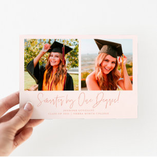 Tarjeta de graduación melocotón Multi Foto Smarter