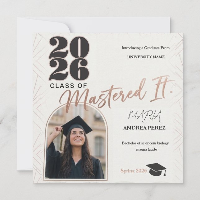 tarjeta de graduación moderna 2026 (Anverso)