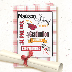 Tarjeta de graduación moderna para personalizar