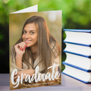 Tarjeta de graduación moderna y elegante con foto 