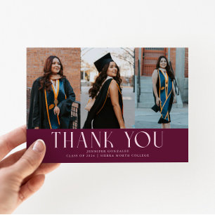 Tarjeta de Graduación Multi Foto de Arándano Simpl