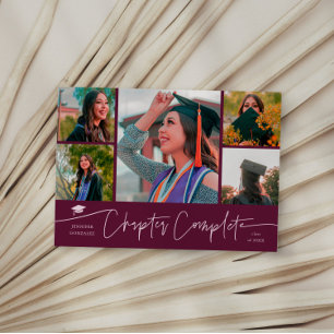 Tarjeta de graduación Multi Foto Graduado Frambues