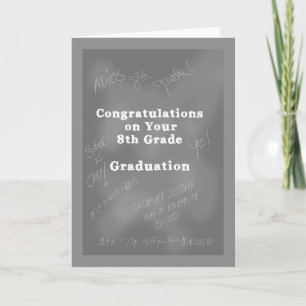 Tarjeta de graduación para 8vo grado, Pizarra
