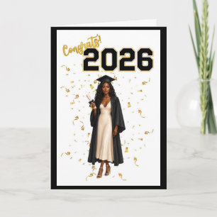 Tarjeta de Graduación para Ella - Afroamericana