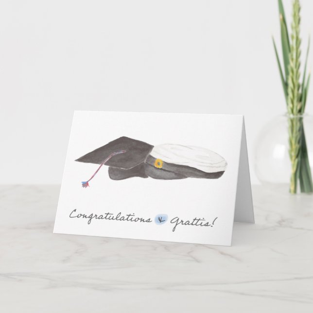 Tarjeta de graduación para estudiantes sueco-estad (Anverso)