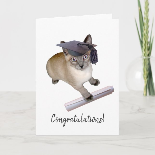 Tarjeta de graduación para gatitos (Anverso)