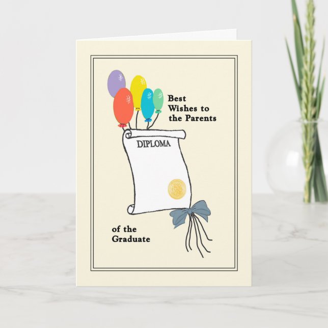 Tarjeta de graduación para los padres del graduado (Anverso)