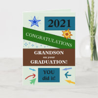 Tarjeta de graduación para nietos personalizables