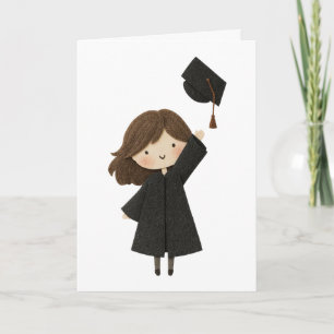 Tarjeta de graduación para niña - Tarjeta plegada