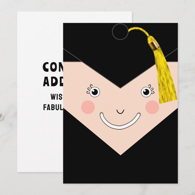 Tarjeta de graduación personalizada (Anverso / Reverso)