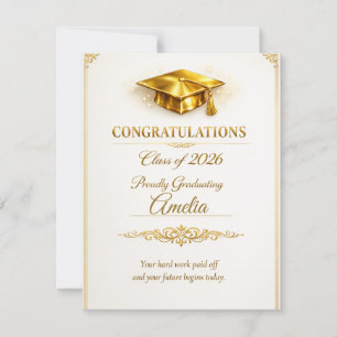 Tarjeta de Graduación Personalizada Clase de 2026