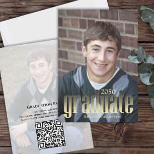 Tarjeta de Graduación Personalizada con Código QR 