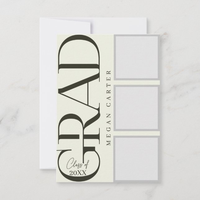 Tarjeta de graduación personalizada de clase moder (Anverso)