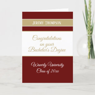 Tarjeta de graduación personalizada de licenciatur
