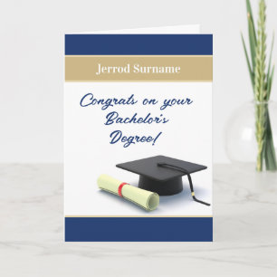 Tarjeta de graduación personalizada de licenciatur
