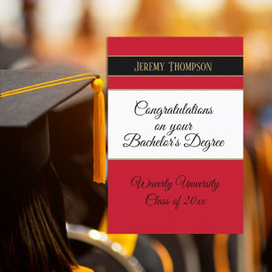 Tarjeta de graduación personalizada de licenciatur