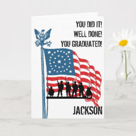 Tarjeta de graduación personalizada del ejército a