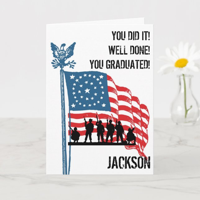 Tarjeta de graduación personalizada del ejército a (Planta pequeña)
