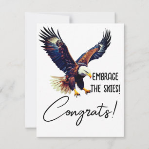 Tarjeta de graduación personalizada, diseño de águ