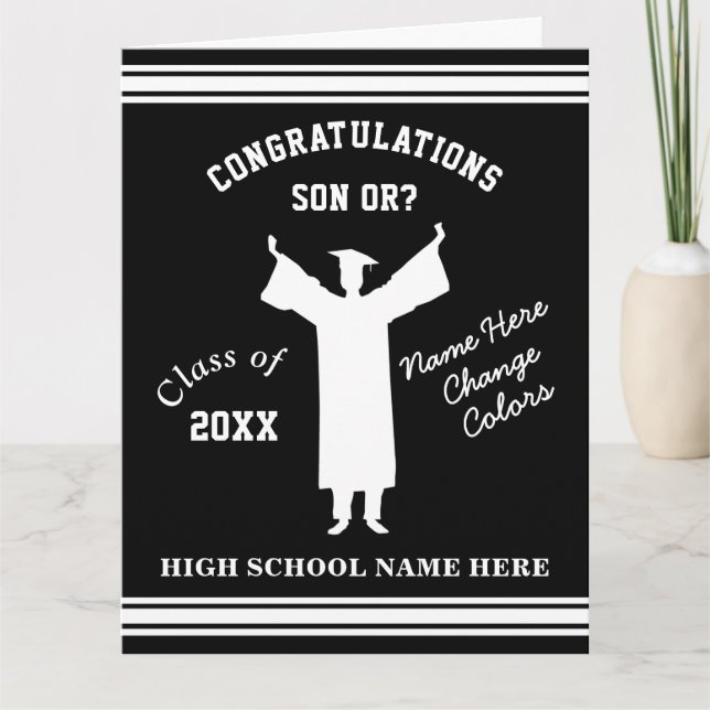 Tarjeta de graduación personalizada para su hijo,  (Anverso)