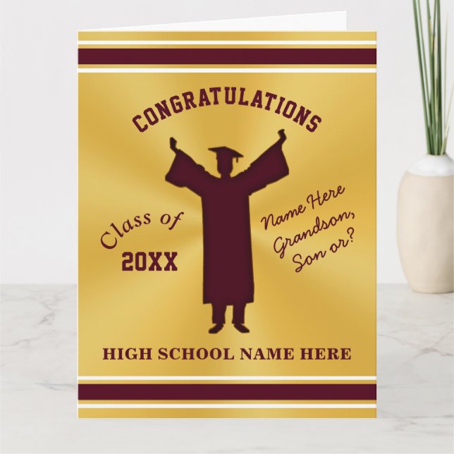 Tarjeta de graduación personalizada para su hijo,  (Anverso)