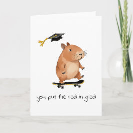 Tarjeta de graduación Rad Grad Skateboarding Capyb