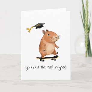 Tarjeta de graduación Rad Grad Skateboarding Capyb