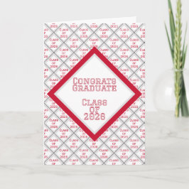 Tarjeta de Graduación Roja y Blanca | 2026