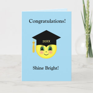 Tarjeta de graduación Shine Bright Happy Face