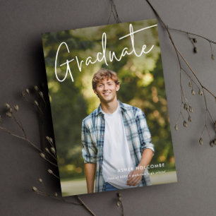 Tarjeta de Graduación Simple de Foto de Graduado c