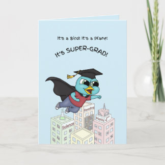 Tarjeta de graduación Super Grad Bluebird