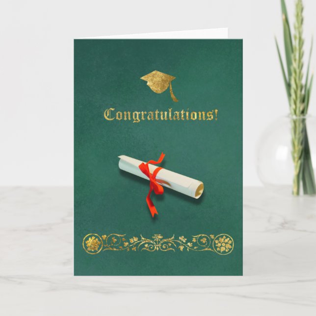 Tarjeta de graduación verde (Anverso)