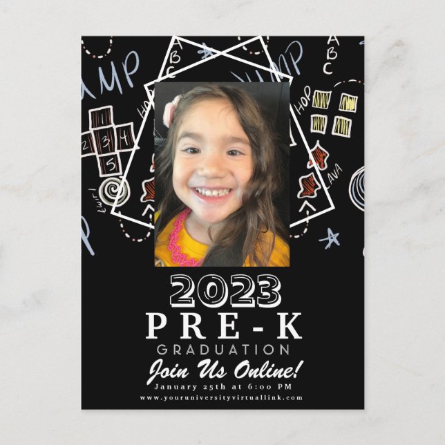 Tarjeta de graduación virtual pre-K Kindergarden (Anverso)