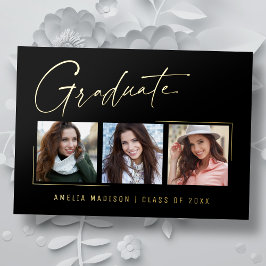 Tarjeta de graduado de escritura de tinta única mí