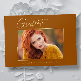 Tarjeta de graduado de escritura de tinta única mí