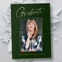 Tarjeta de graduado de escritura de tinta única mí
