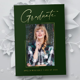 Tarjeta de graduado de escritura de tinta única mí