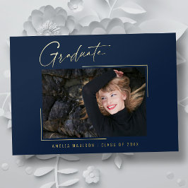 Tarjeta de graduado de escritura de tinta única mí