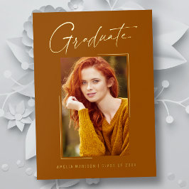 Tarjeta de graduado de escritura de tinta única mí