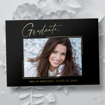 Tarjeta de graduado de escritura de tinta única mí