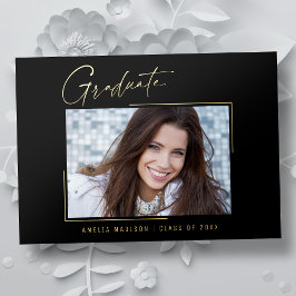 Tarjeta de graduado de escritura de tinta única mí