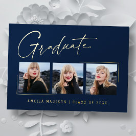 Tarjeta de graduado de escritura de tinta única mí