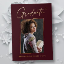 Tarjeta de graduado de escritura de tinta única mí