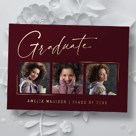 Tarjeta de graduado de escritura de tinta única mí