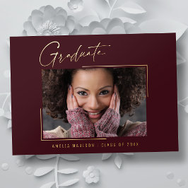 Tarjeta de graduado de escritura de tinta única mí