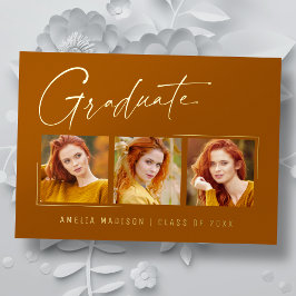 Tarjeta de graduado de escritura de tinta única mí