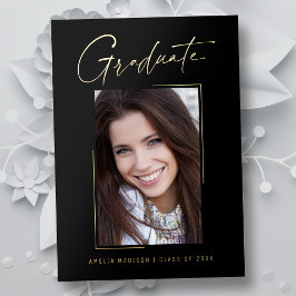 Tarjeta de graduado de escritura de tinta única mí