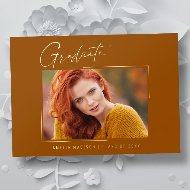 Tarjeta de graduado de escritura de tinta única mí (Subido por el creador)