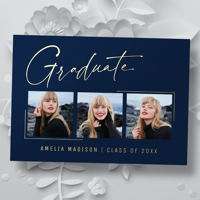 Tarjeta de graduado de escritura de tinta única mí (Subido por el creador)